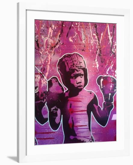 Boxer Kid 2-Abstract Graffiti-Framed Giclee Print