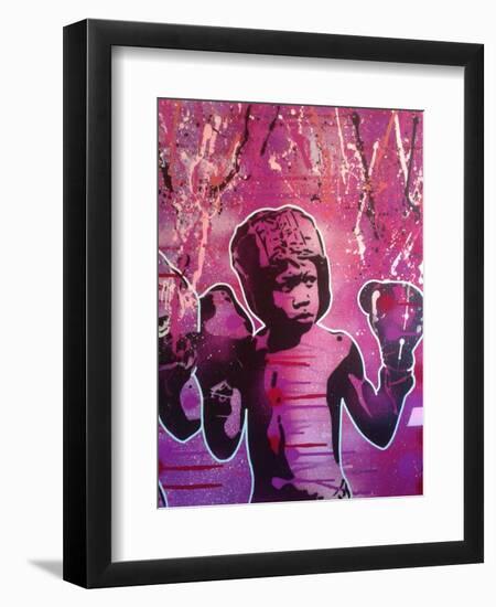 Boxer Kid 2-Abstract Graffiti-Framed Premium Giclee Print