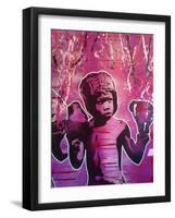 Boxer Kid 2-Abstract Graffiti-Framed Giclee Print