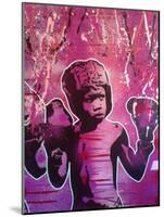 Boxer Kid 2-Abstract Graffiti-Mounted Giclee Print