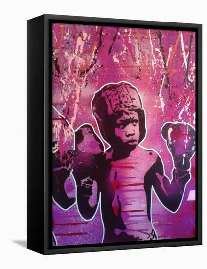 Boxer Kid 2-Abstract Graffiti-Framed Stretched Canvas