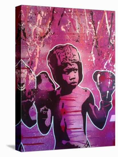 Boxer Kid 2-Abstract Graffiti-Stretched Canvas