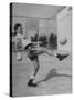 Boxer Marcel Cerdan, Trying to Achieve Hairline Balance by Bouncing a Soccer Ball-Tony Linck-Stretched Canvas