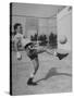 Boxer Marcel Cerdan, Trying to Achieve Hairline Balance by Bouncing a Soccer Ball-Tony Linck-Stretched Canvas