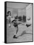 Boxer Marcel Cerdan, Trying to Achieve Hairline Balance by Bouncing a Soccer Ball-Tony Linck-Framed Stretched Canvas