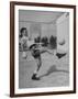 Boxer Marcel Cerdan, Trying to Achieve Hairline Balance by Bouncing a Soccer Ball-Tony Linck-Framed Premium Photographic Print