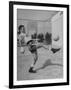 Boxer Marcel Cerdan, Trying to Achieve Hairline Balance by Bouncing a Soccer Ball-Tony Linck-Framed Premium Photographic Print