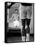 Boxer Muhammad Ali Jumping Rope While Watching Himself in Mirror During Training for His Fight-John Shearer-Framed Stretched Canvas