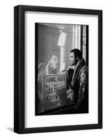 Boxer Muhammad Ali Taunting Boxer Joe Frazier During Training for Their Fight-John Shearer-Framed Photographic Print