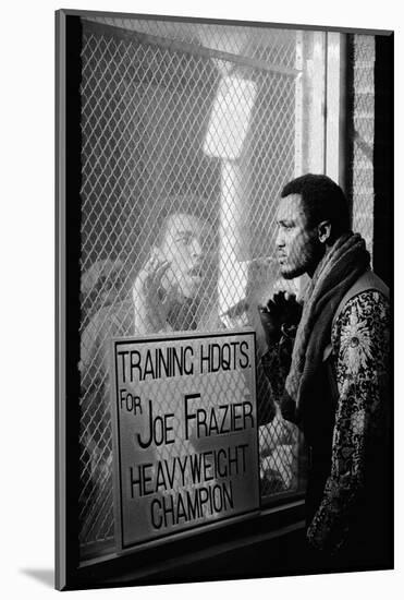 Boxer Muhammad Ali Taunting Boxer Joe Frazier During Training for Their Fight-John Shearer-Mounted Photographic Print