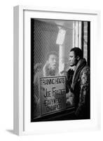 Boxer Muhammad Ali Taunting Boxer Joe Frazier During Training for Their Fight-John Shearer-Framed Photographic Print