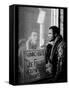 Boxer Muhammad Ali Taunting Rival Joe Frazier at Frazier's Training Headquarters-John Shearer-Framed Stretched Canvas