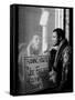 Boxer Muhammad Ali Taunting Rival Joe Frazier at Frazier's Training Headquarters-John Shearer-Framed Stretched Canvas