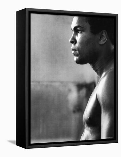 Boxer Muhammad Ali Training for a Fight Against Joe Frazier-John Shearer-Framed Stretched Canvas