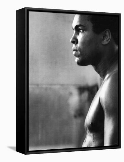 Boxer Muhammad Ali Training for a Fight Against Joe Frazier-John Shearer-Framed Stretched Canvas