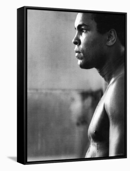 Boxer Muhammad Ali Training for a Fight Against Joe Frazier-John Shearer-Framed Stretched Canvas