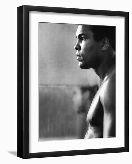 Boxer Muhammad Ali Training for a Fight Against Joe Frazier-John Shearer-Framed Premium Photographic Print