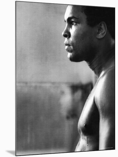 Boxer Muhammad Ali Training for a Fight Against Joe Frazier-John Shearer-Mounted Premium Photographic Print