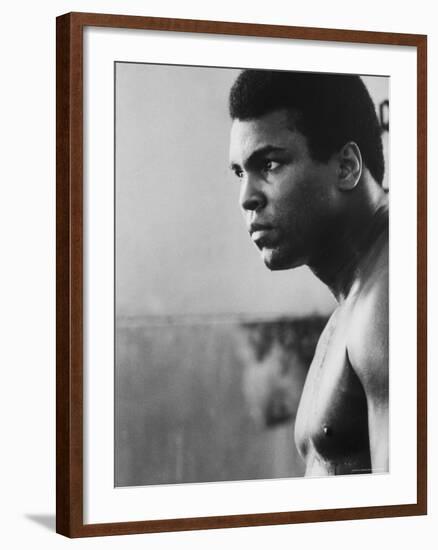 Boxer Muhammad Ali Training for a Fight Against Joe Frazier-John Shearer-Framed Premium Photographic Print