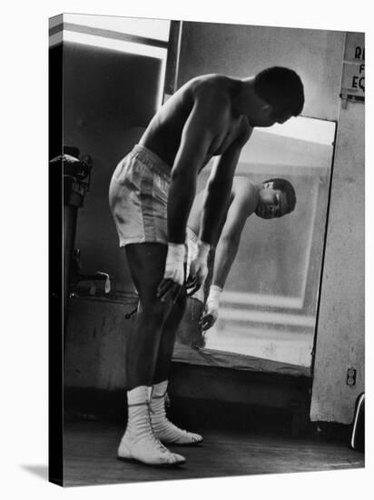 Boxer Muhammad Ali Training for His Fight Against Joe Frazier-John Shearer-Stretched Canvas