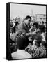 Boxer Muhammad Ali with Fans before Bout with Joe Frazier-John Shearer-Framed Stretched Canvas