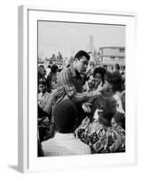 Boxer Muhammad Ali with Fans before Bout with Joe Frazier-John Shearer-Framed Premium Photographic Print