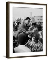 Boxer Muhammad Ali with Fans before Bout with Joe Frazier-John Shearer-Framed Premium Photographic Print