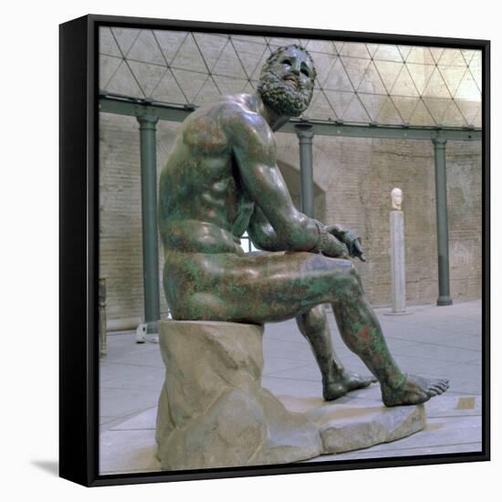 Boxer of Thermonr, Hellenistic Bronze Statue, C1st Century Ad-Lysippos-Framed Stretched Canvas