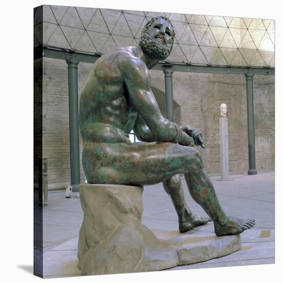 Boxer of Thermonr, Hellenistic Bronze Statue, C1st Century Ad-Lysippos-Stretched Canvas