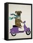 Boxer On Moped-Fab Funky-Framed Stretched Canvas