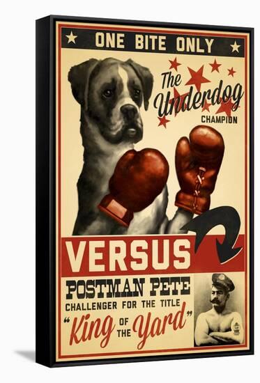 Boxer - Retro Boxing Ad-Lantern Press-Framed Stretched Canvas