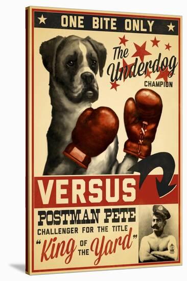 Boxer - Retro Boxing Ad-Lantern Press-Stretched Canvas