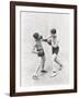 Boxer Throwing a Right Hook-null-Framed Photo