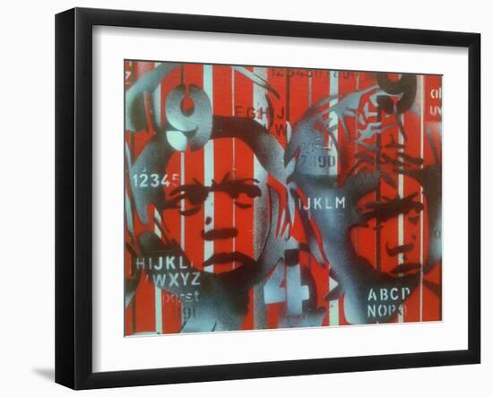 Boxer V Alphabet-Abstract Graffiti-Framed Giclee Print