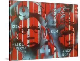 Boxer V Alphabet-Abstract Graffiti-Stretched Canvas