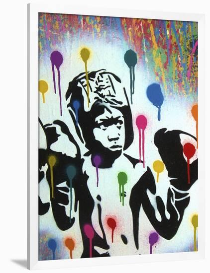 Boxer V Pollock-Abstract Graffiti-Framed Giclee Print