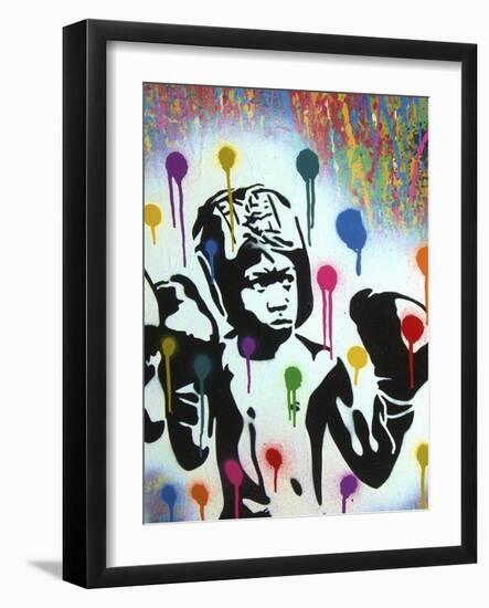 Boxer V Pollock-Abstract Graffiti-Framed Giclee Print