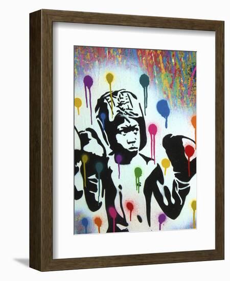 Boxer V Pollock-Abstract Graffiti-Framed Giclee Print