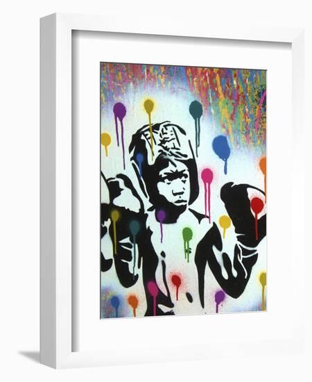 Boxer V Pollock-Abstract Graffiti-Framed Giclee Print