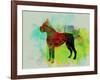 Boxer Watercolor-NaxArt-Framed Art Print