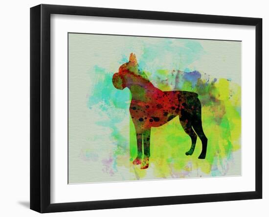 Boxer Watercolor-NaxArt-Framed Art Print