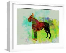 Boxer Watercolor-NaxArt-Framed Art Print