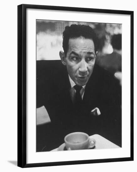 Boxer Willie Pep Giving His Views About the Boxing Monopoly Legislation-null-Framed Premium Photographic Print