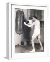 Boxer Working Out at Gym-null-Framed Photo