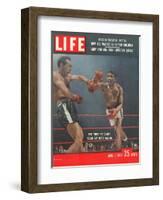 Boxers Carmen Basilio and Sugar Ray Robinson in Action, April 7, 1958-George Silk-Framed Photographic Print