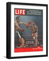 Boxers Carmen Basilio and Sugar Ray Robinson in Action, April 7, 1958-George Silk-Framed Photographic Print