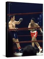 Boxers Cassius Clay and Oscar Bonavena Fighting at Madison Square Garden-Bill Ray-Stretched Canvas