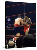 Boxers Cassius Clay and Oscar Bonavena Fighting at Madison Square Garden-Bill Ray-Stretched Canvas