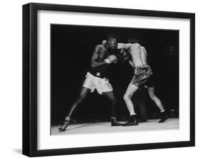 Boxers Competing in Golden Gloves Bout, 1940-Gjon Mili-Framed Photographic Print