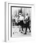 Boxers Marty Cutler and Jack Johnson Photograph-Lantern Press-Framed Art Print